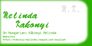 melinda kakonyi business card